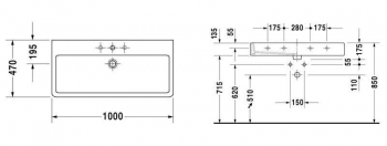 Раковина для мебели DURAVIT VERO 100х47 0454100000. Фото