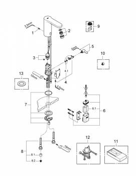 Смеситель для раковины GROHE Eurosmart Cosmopolitan 36327000. Фото