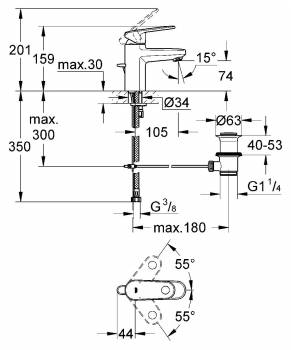 Смеситель для раковины GROHE Europlus New 32612002. Фото