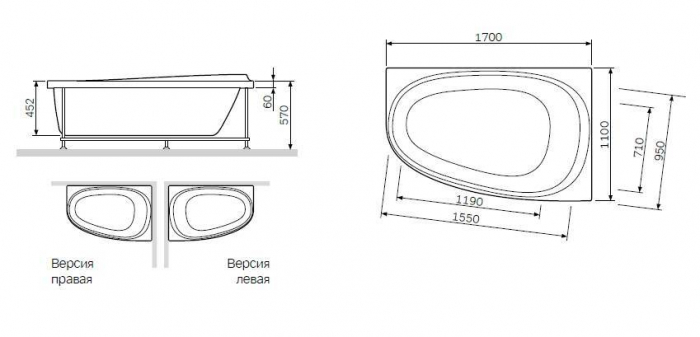 Каркас для ванны левосторонний, 170х110 см AM.PM Like W80A-170L110W-R Каркас для ванны левосторонний, 170х110 см AM.PM Like W80A-170L110W-R. Фото