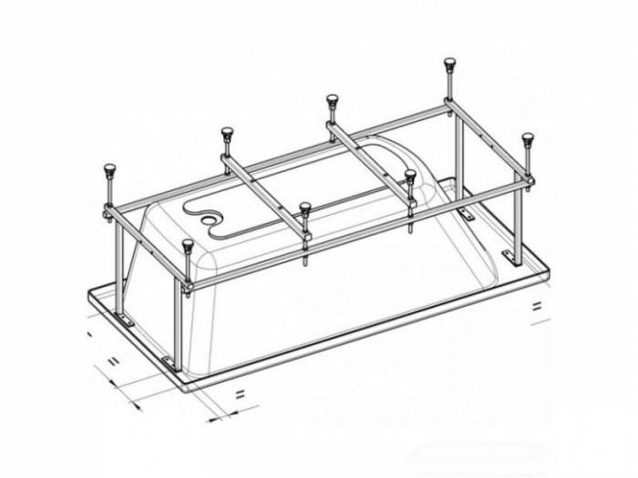 Каркас для ванны ROCA Becool 170х80 ZRU9302853 Каркас для ванны ROCA Becool 170х80 ZRU9302853. Фото