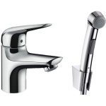 Смеситель для раковины с гигиеническим душем Hansgrohe Novus 71144000 Смеситель для раковины с гигиеническим душем Hansgrohe Novus 71144000. Фото